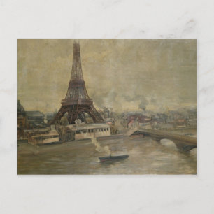 Der Bau des Eiffelturms Postkarte