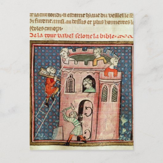 Der Bau des Turms von Babel Postkarte (Vorderseite)