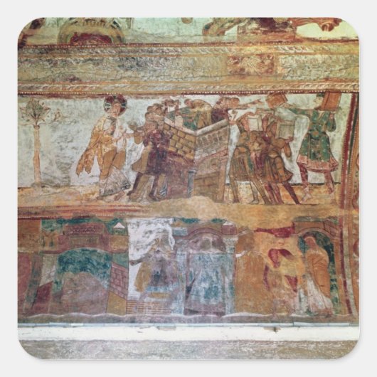 Der Bau des Turms von Babel Quadratischer Aufkleber (Vorderseite)