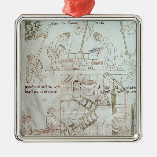 Der Bau des Turms von Babel Silbernes Ornament (Vorne)