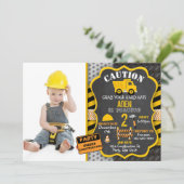 Der Bau-Einladungs-| Foto des Kipper-| Einladung (Stehend Vorderseite)