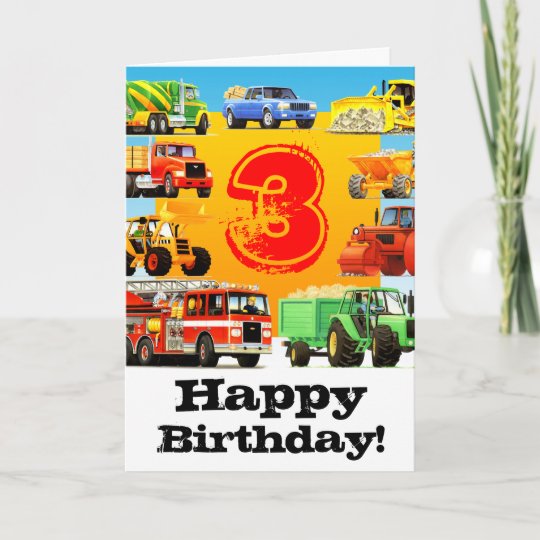 Glucklicher 3 Geburtstag Karte Mit Geschenk Boxen Und Kerzen