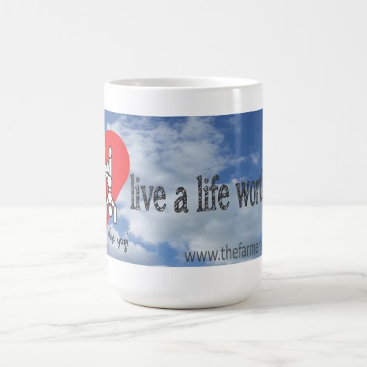 Der Bauer und der Yogi ein das Leben wert Kaffeetasse (Mittel)