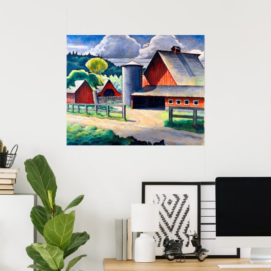 Der Bauernhof Kenjiro Nomura 1934 Rustikale Kunst Poster (Heimbüro)