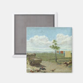 Der Bauernhof (Öl auf Leinwand) Magnet (Vorderseite/Rückseite)