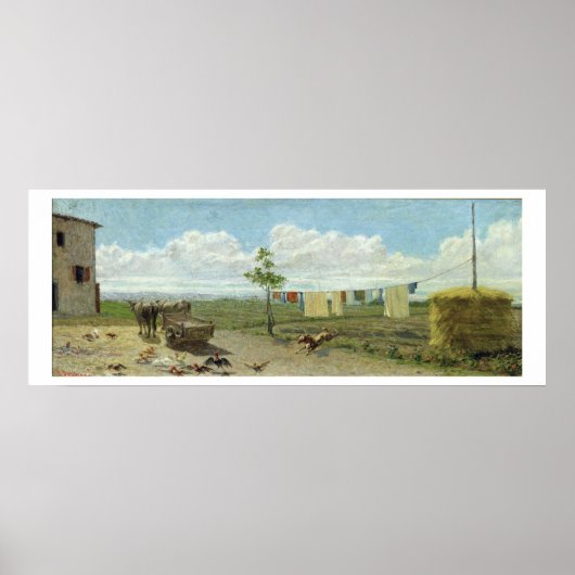 Der Bauernhof (Öl auf Leinwand) Poster (Vorne)