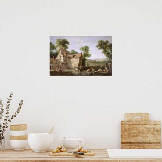 Der Bauernhof von 1750 Poster (Küche)