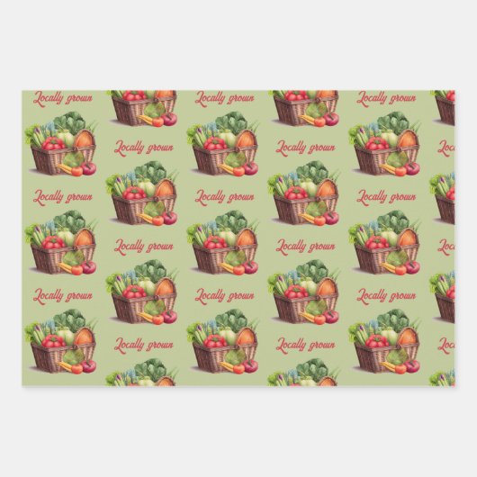 Der Bauernmarkt in der Gegend wird mit einem Baby- Geschenkpapier Set (Vorderseite)