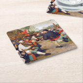 Der Bauerntanz, Pieter Bruegel Rechteckiger Pappuntersetzer (angewinkelt)