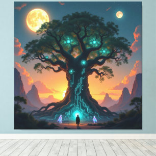  Der Baum der digitalen Weisheit   Leinwanddruck