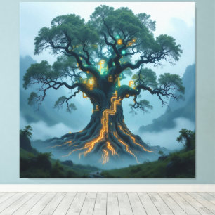  Der Baum der digitalen Weisheit   Leinwanddruck