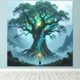  Der Baum der digitalen Weisheit   Leinwanddruck