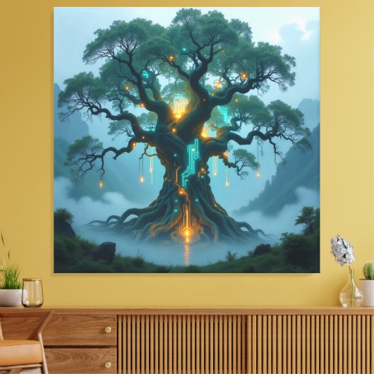 Der Baum der digitalen Weisheit Leinwanddruck (Insitu (Wohnzimmer))