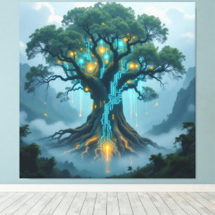  Der Baum der digitalen Weisheit   Leinwanddruck