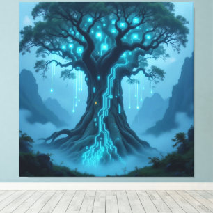  Der Baum der digitalen Weisheit   Leinwanddruck