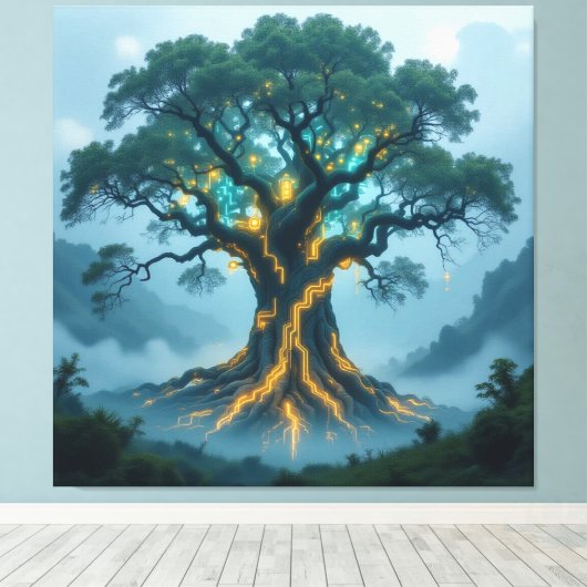  Der Baum der digitalen Weisheit   Leinwanddruck (Insitu (Holzboden))