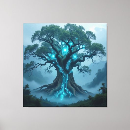 Der Baum der digitalen Weisheit Leinwanddruck (Vorderseite)