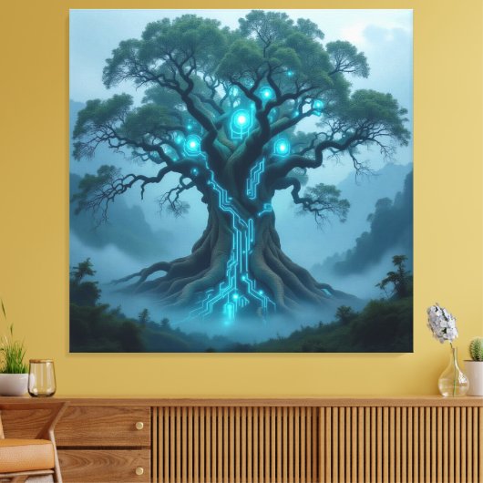 Der Baum der digitalen Weisheit Leinwanddruck