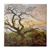 Der Baum der Krähen von Caspar David Friedrich Fliese (Vorderseite)