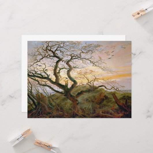 Der Baum der Krähen (von Caspar David Friedrich) Karte (Vorderseite/Rückseite Beispiel)