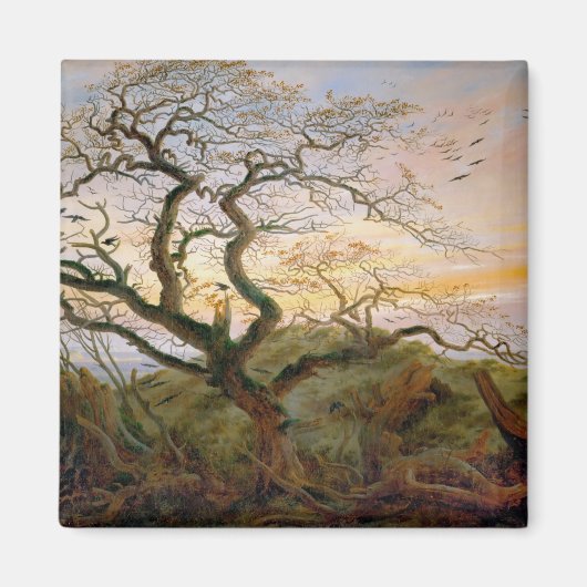 Der Baum der Krähen (von Caspar David Friedrich) Magnet (Vorne)