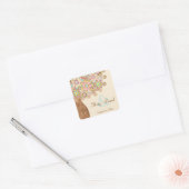 Der Baum der Liebe Save the Date Quadratischer Aufkleber (Umschlag)