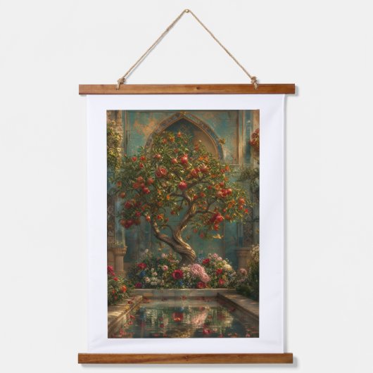 Der Baum der Rubingeheimnisse Wandteppich Mit Holzrahmen (Vorderseite)