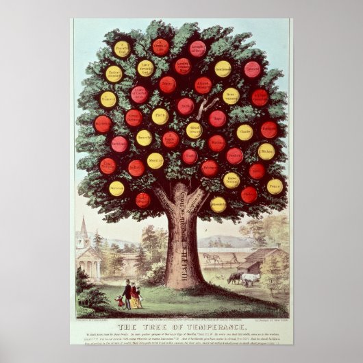 Der Baum der Temperance, 1872 Poster (Vorne)