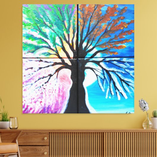 Der Baum der vier Jahreszeiten Leinwanddruck (Insitu (Wohnzimmer))