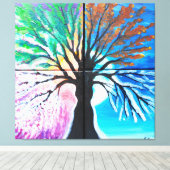 Der Baum der vier Jahreszeiten Leinwanddruck (Insitu (Holzboden))