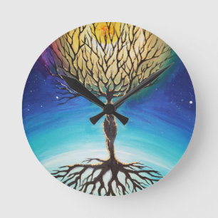 Der Baum des Egos Runde Wanduhr