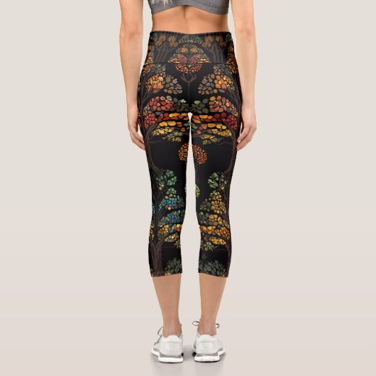 Der Baum des Lebens Capri Leggings. (Rückseite)