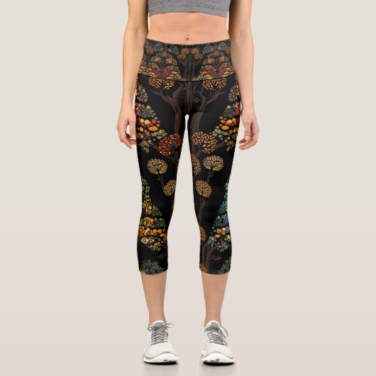 Der Baum des Lebens Capri Leggings. (Vorderseite)