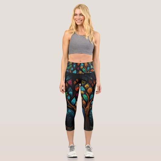 Der Baum des Lebens Capri Leggings (Vorderseite)