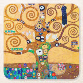 Der Baum des Lebens (Detail), Klimt Rechteckiger Pappuntersetzer (Vorderseite)