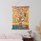 Der Baum des Lebens (Detail), Klimt Wandteppich Mit Holzrahmen (Schlafzimmer)