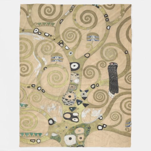 Der Baum des Lebens, Gustav Klimt Ölmalerei Fleecedecke (Vorderseite)
