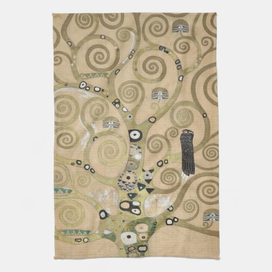 Der Baum des Lebens, Gustav Klimt Ölmalerei Geschirrtuch (Vertikal)