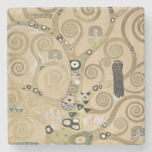 Der Baum des Lebens, Gustav Klimt Ölmalerei Steinuntersetzer (Vorderseite)