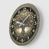 Der Baum des Lebens in goldener Großuhr Große Wanduhr (Winkel)