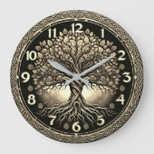 Der Baum des Lebens in goldener Großuhr Große Wanduhr (Vorderseite)