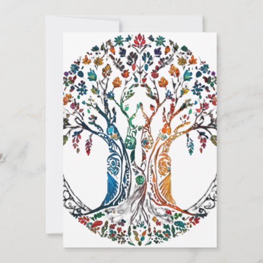 Der Baum des Lebens in voller gestetteter Glasmosa Einladung (Rückseite)