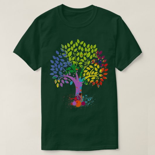 Der Baum des Lebens mehrfarbiger Baum wechselnder T-Shirt (Design vorne)