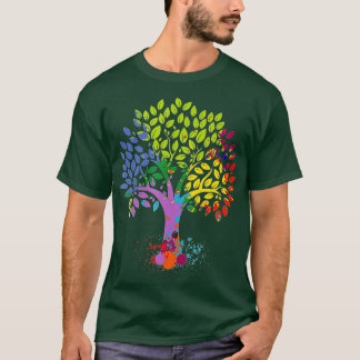 Der Baum des Lebens mehrfarbiger Baum wechselnder T-Shirt