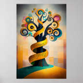 Der Baum des Lebens - Minimalistische kubistische  Poster (Vorne)