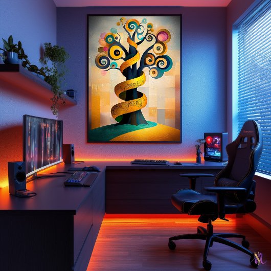 Der Baum des Lebens - Minimalistische kubistische  Poster