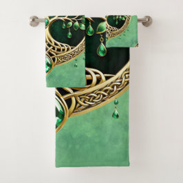 Der Baum des Lebens mit keltischen Knoten. Badhandtuch Set