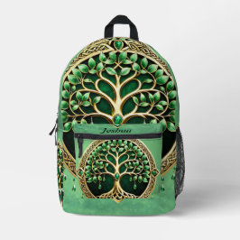 Der Baum des Lebens mit keltischen Knoten. Bedruckter Rucksack