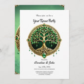 Der Baum des Lebens mit keltischen Knoten. Einladung (Vorne/Hinten)