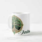 Der Baum des Lebens mit keltischen Knoten. Kaffeetasse (Vorderseite Links)